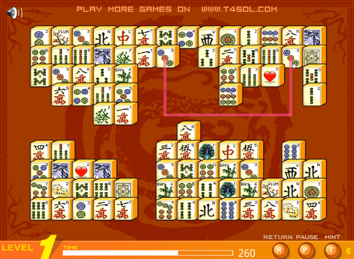 사천성-마작-플래시게임-플레이-같은-종류의-마작패를-연결하는-화면