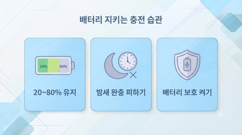 배터리 충전 습관 요약 카드