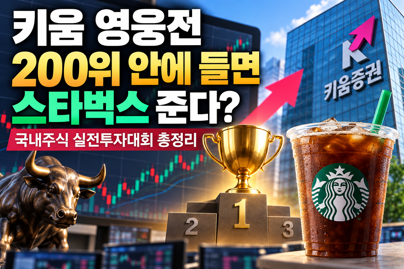키움 영웅전 200위 안에 들면 스타벅스 준다? 국내주식 실전투자대회 총정리 관련 사진