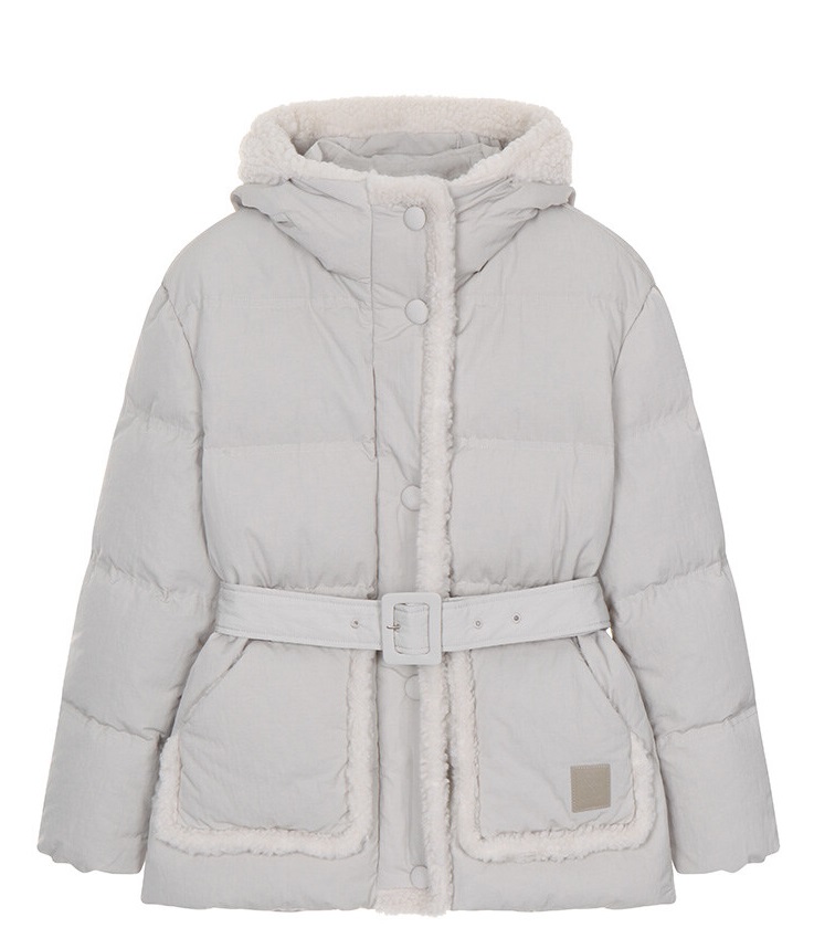 온앤온 구스다운 베이지크림 후드패딩