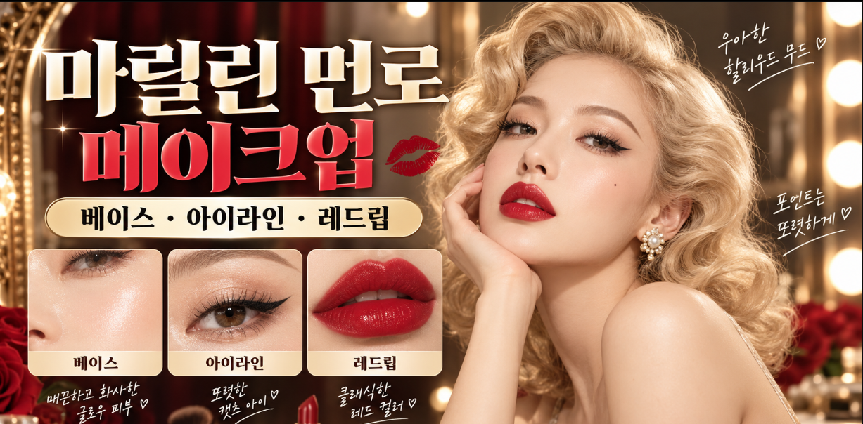마릴린멀로 메이크업 사진