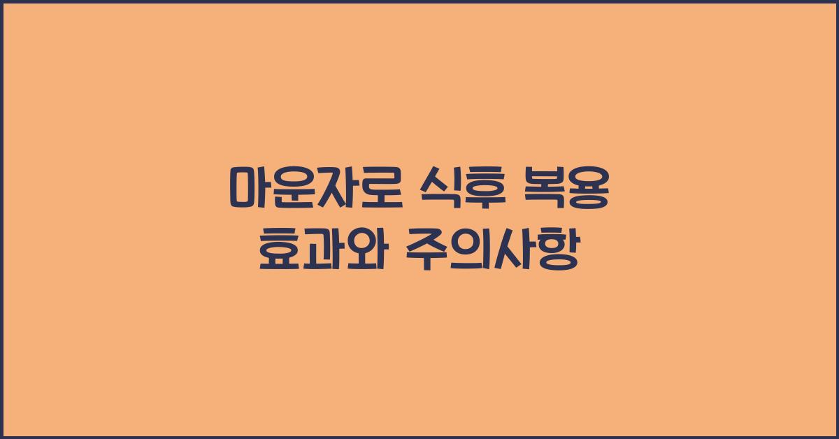 마운자로 식후 복용