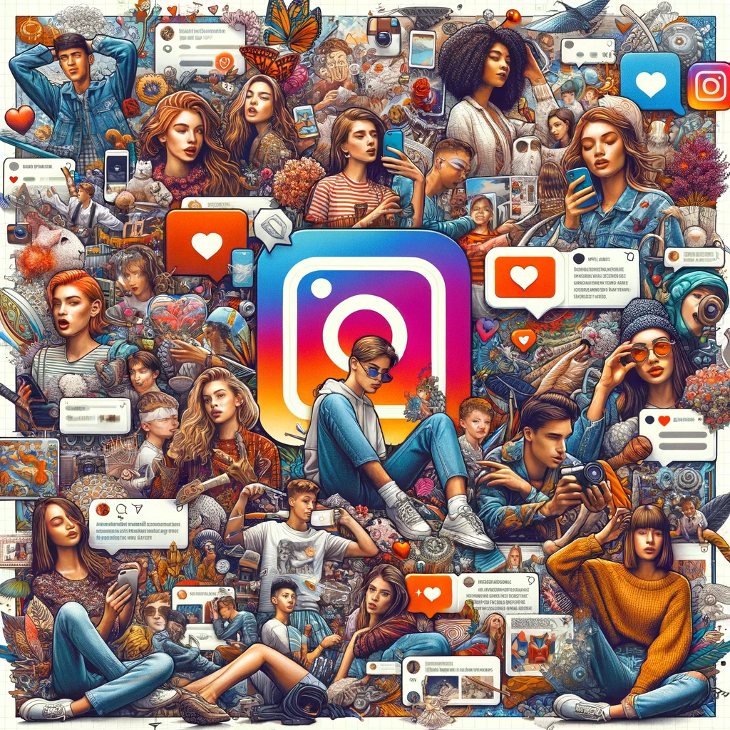 자기 표현을 위해 Instagram을 사용하는 젊은 사람