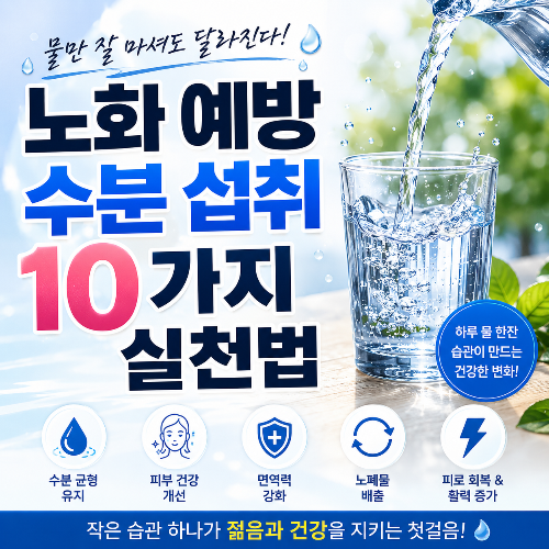 물만 잘 마셔도 달라진다! 노화 예방 수분 섭취 10가지 실천법