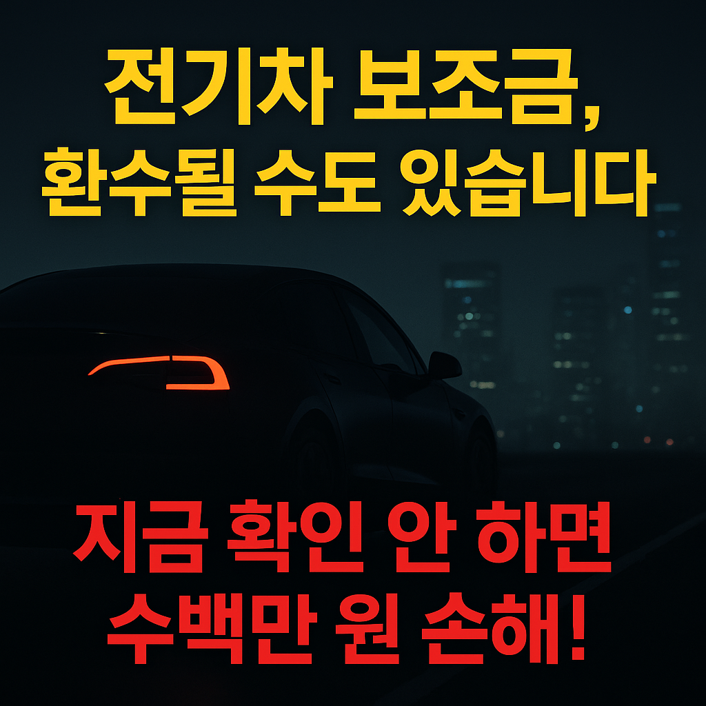 전기차 보조금 환수기준 총정리 – 중고차 팔면 무조건 환수?