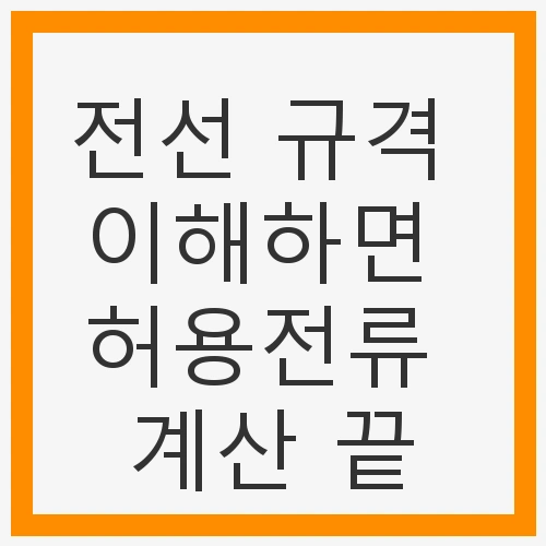 전선 규격과 허용전류의 기본 개념