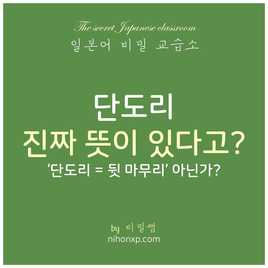 한국에서 뒷 마무리라는 뜻으로 알려진 단어 '단도리'에 대해서 실제 일본어에서는 어떤 의미로 사용되는지를 설명하는 블로그 표지