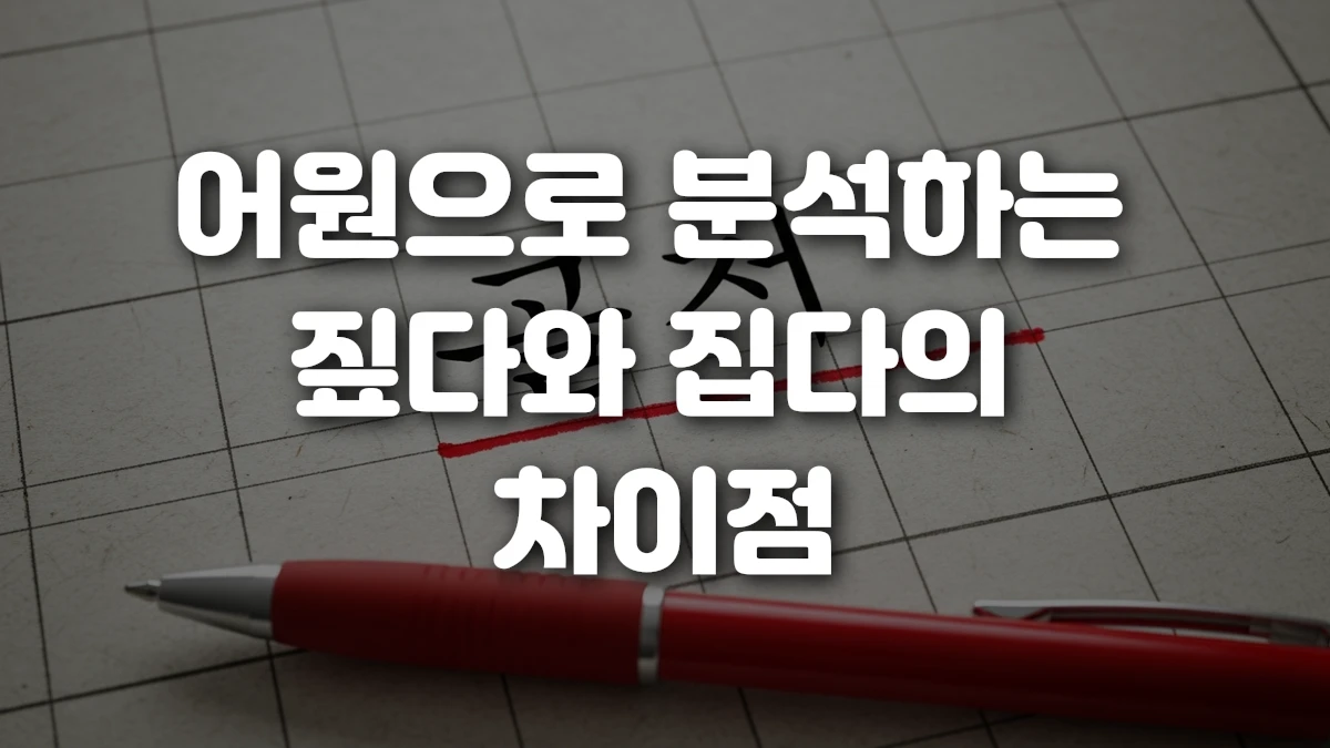 어원으로 분석하는 짚다와 집다의 차이점