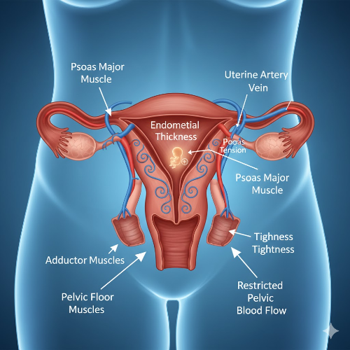 시험관 아기 착상 성공을 위한 자궁 내막 혈류 공급 경로와 자궁 동맥(Uterine Artery) 해부학 구조