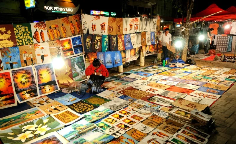라오스 비엔티안 메콩강 야시장 laos vientiane mekong night market
