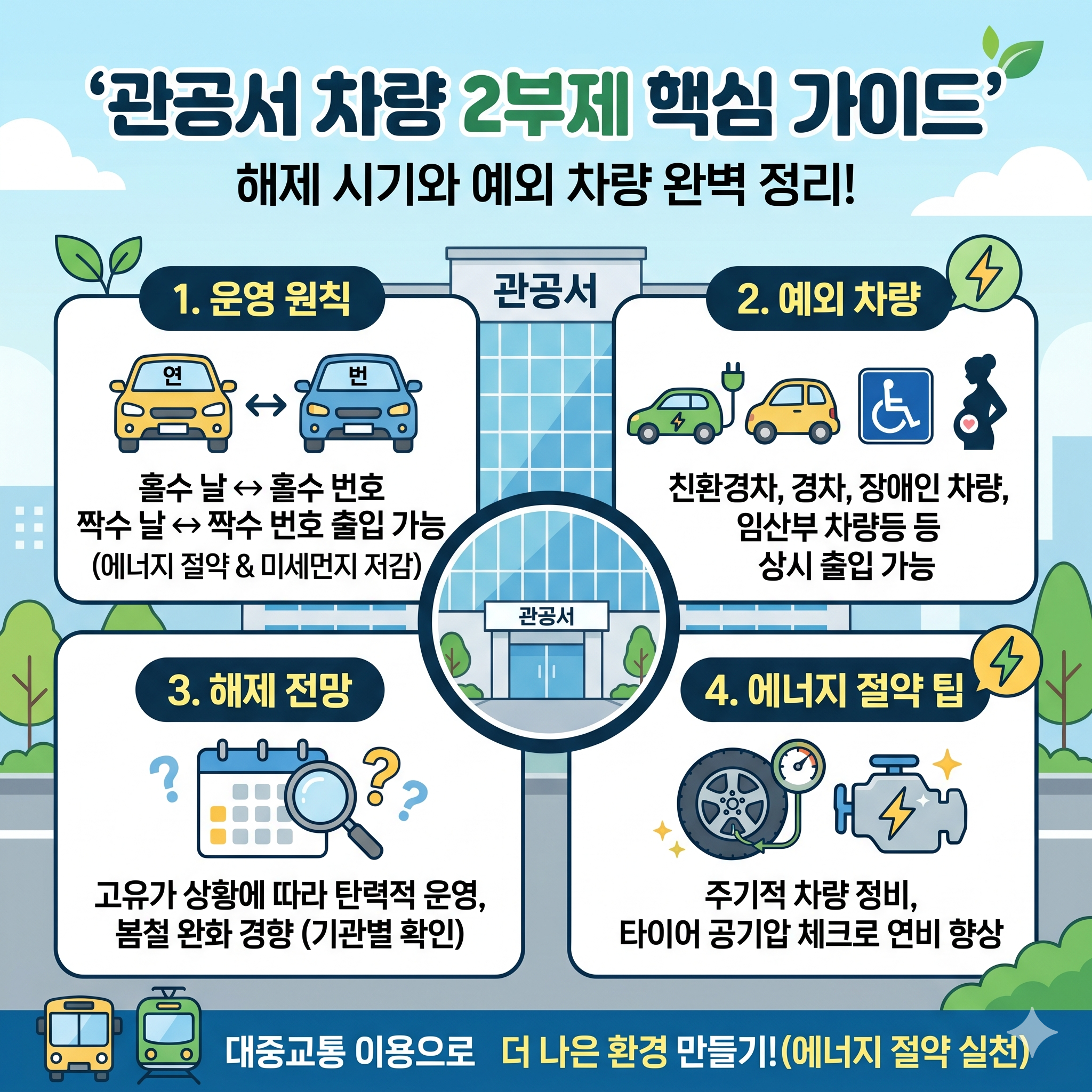 관공서 차량2부제 해제는 언제? 2026년 운영 지침 및 방문 팁