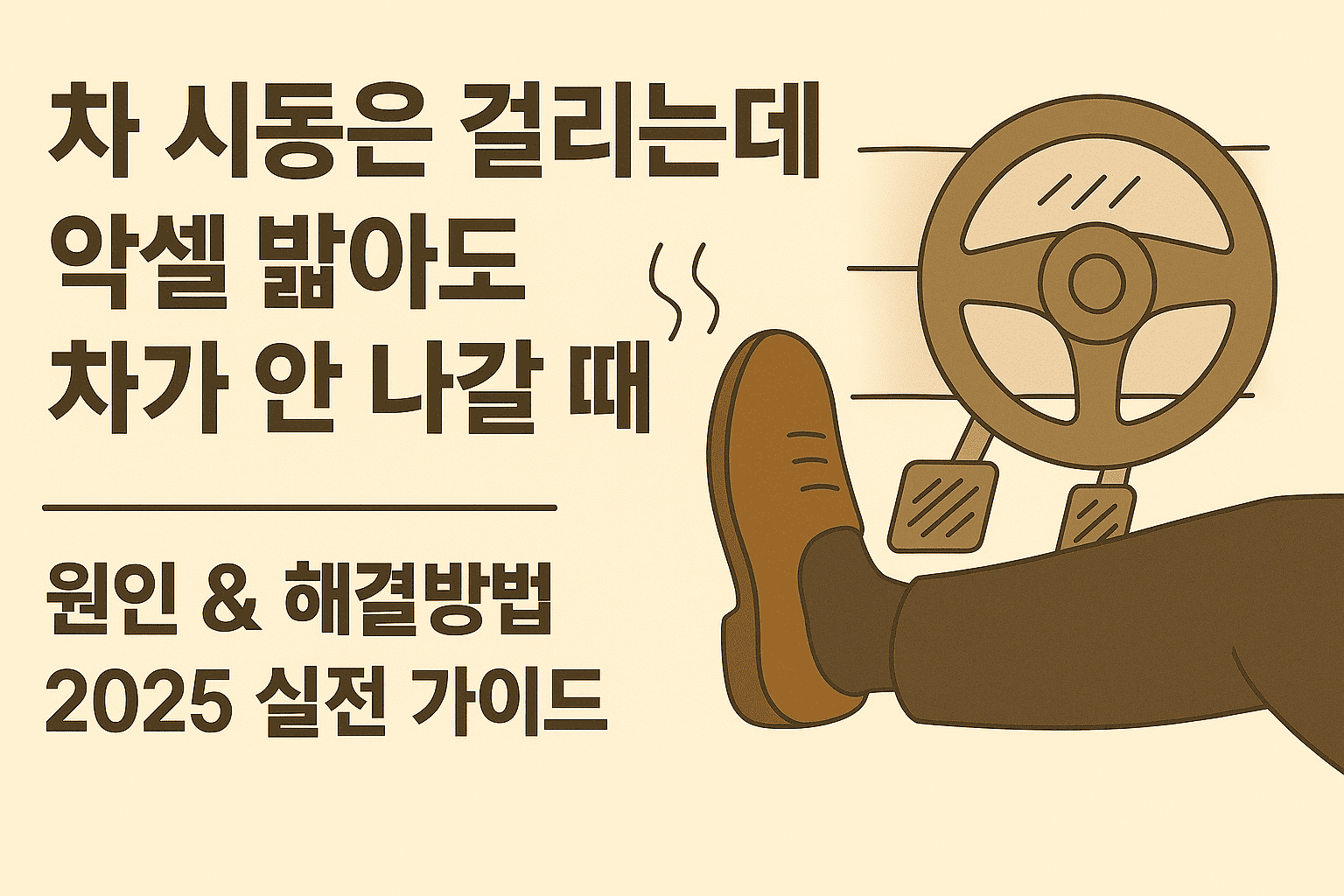 차 시동은 걸리는데 악셀 밟아도 차가 안 나갈 때 원인 &amp; 해결방법 ❘ 2025 실전 가이드