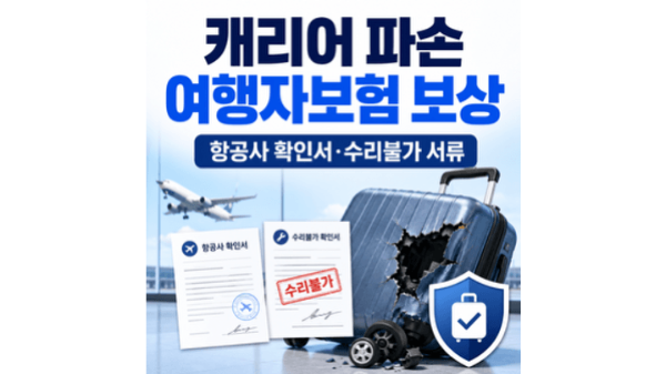 캐리어-파손-여행자보험-보상-항공사-확인서-수리불가-서류