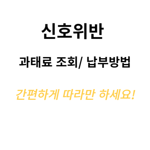 신호위반 과태료 조회&#44; 납부방법 사진