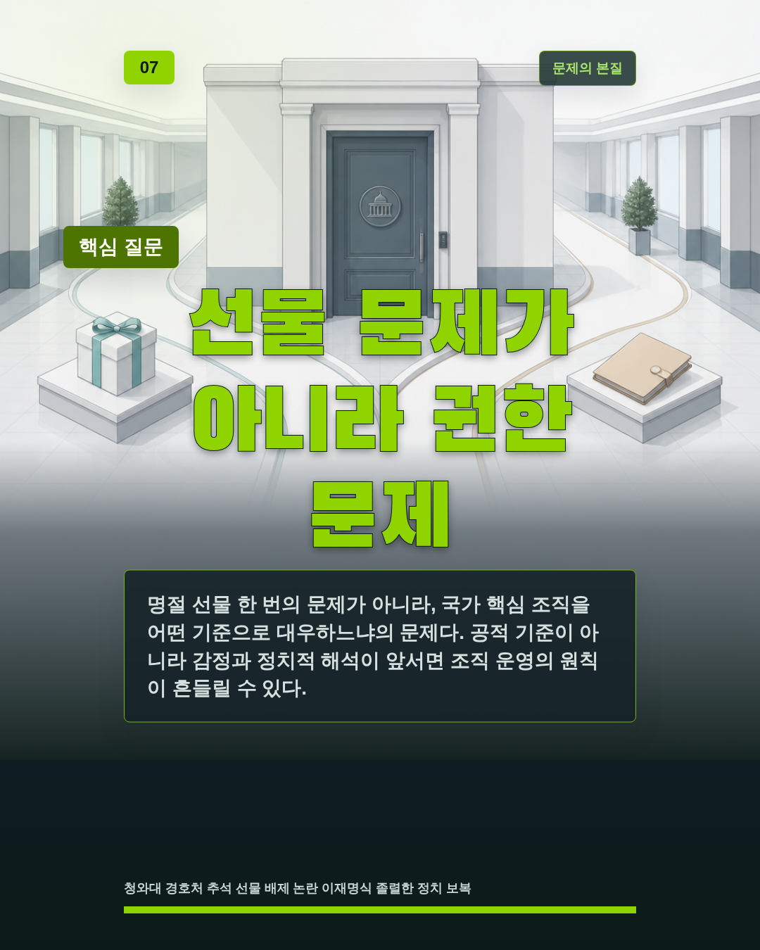 선물 문제가 아니라 권한 문제