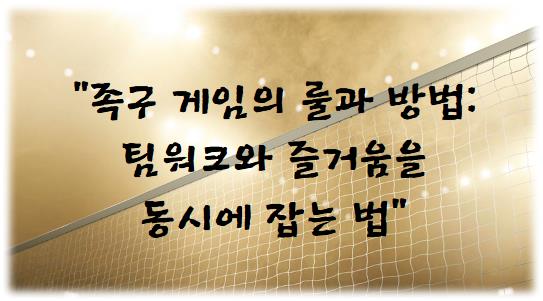 족구 게임의 룰과 방법: 팀워크와 즐거움을 동시에 잡는 법