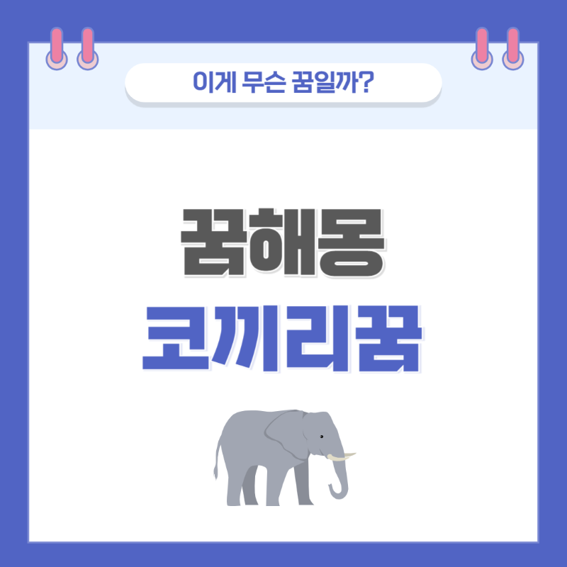 [꿈해몽] 코끼리 나오는 꿈 의미와 해석