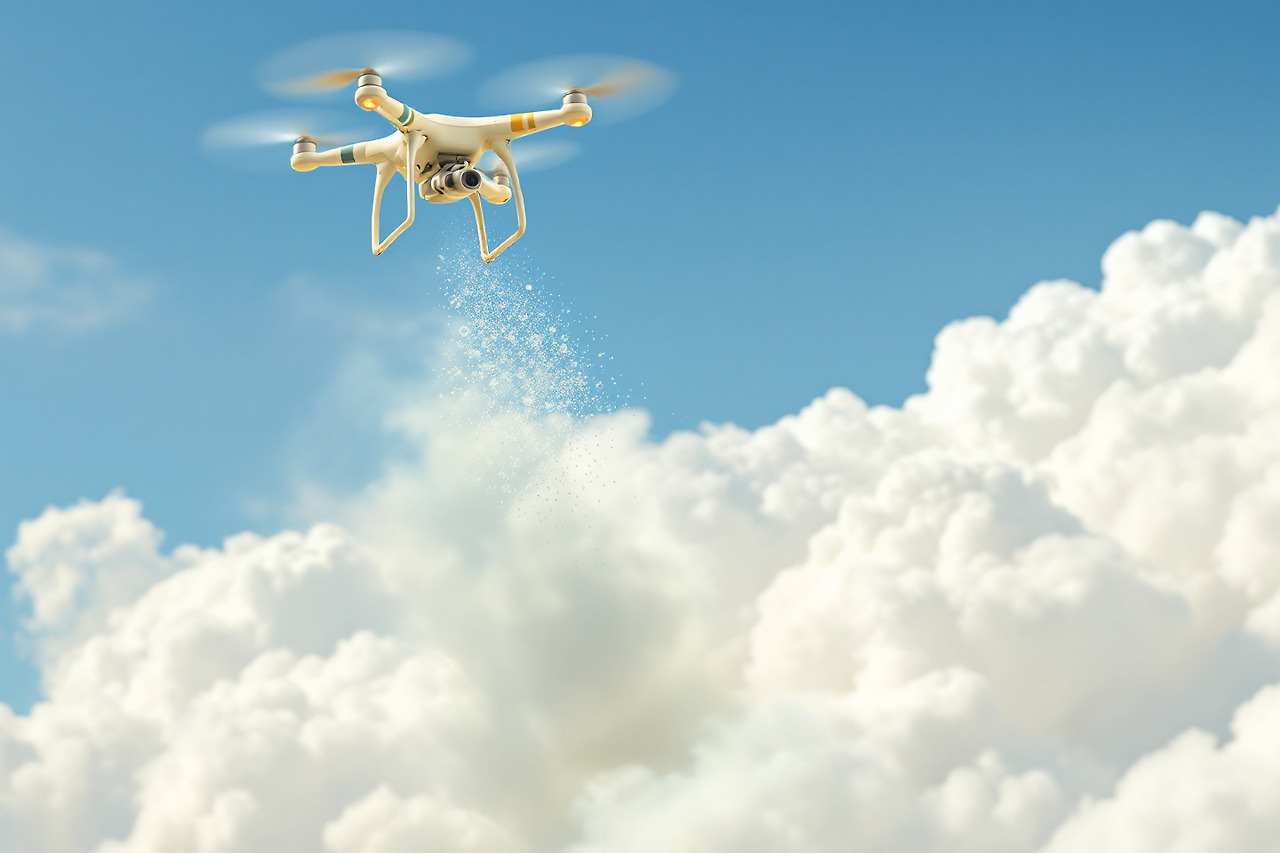 드론활용 구름씨앗 뿌리기