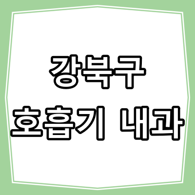 서울시 강북구 호흡기 내과 진료 잘 하는 병원