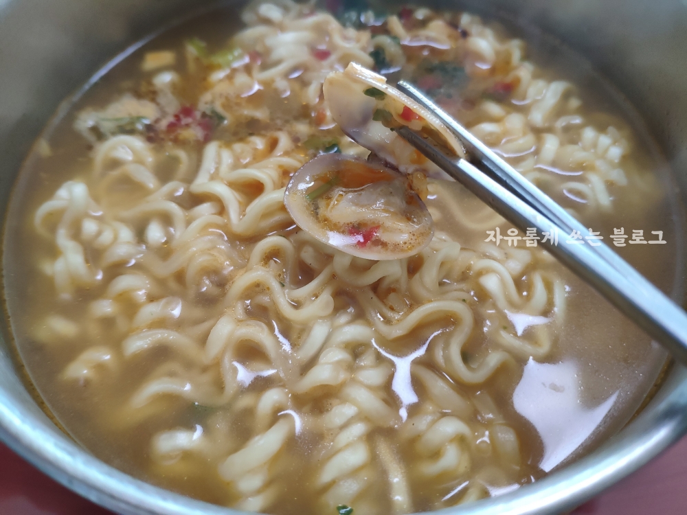 바지락 술찜면 후기