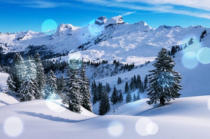 눈이-쌓여있는-스위스-산