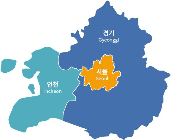 경기도, 인천 지도