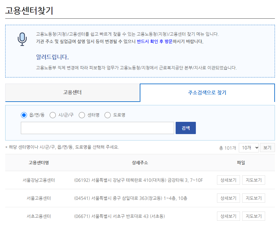 실업급여 고용센터