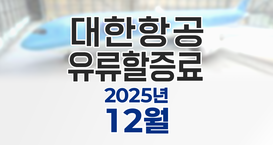 대한항공 2025년 12월 국제선 국내선 유류할증료 안내 및 전월 대비 변동사항