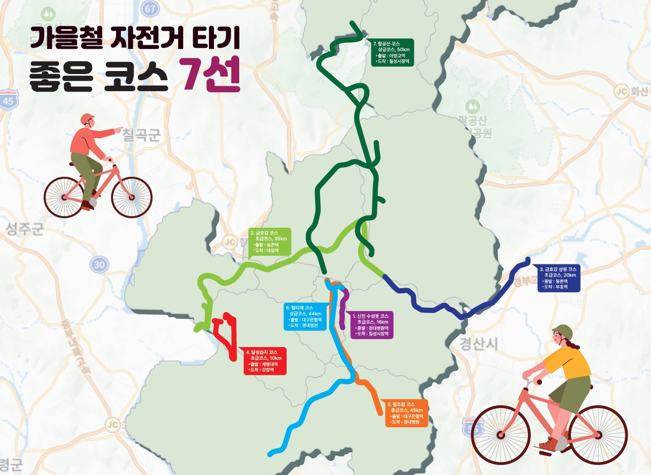 대구시 자전거 타기 좋은 추천 코스