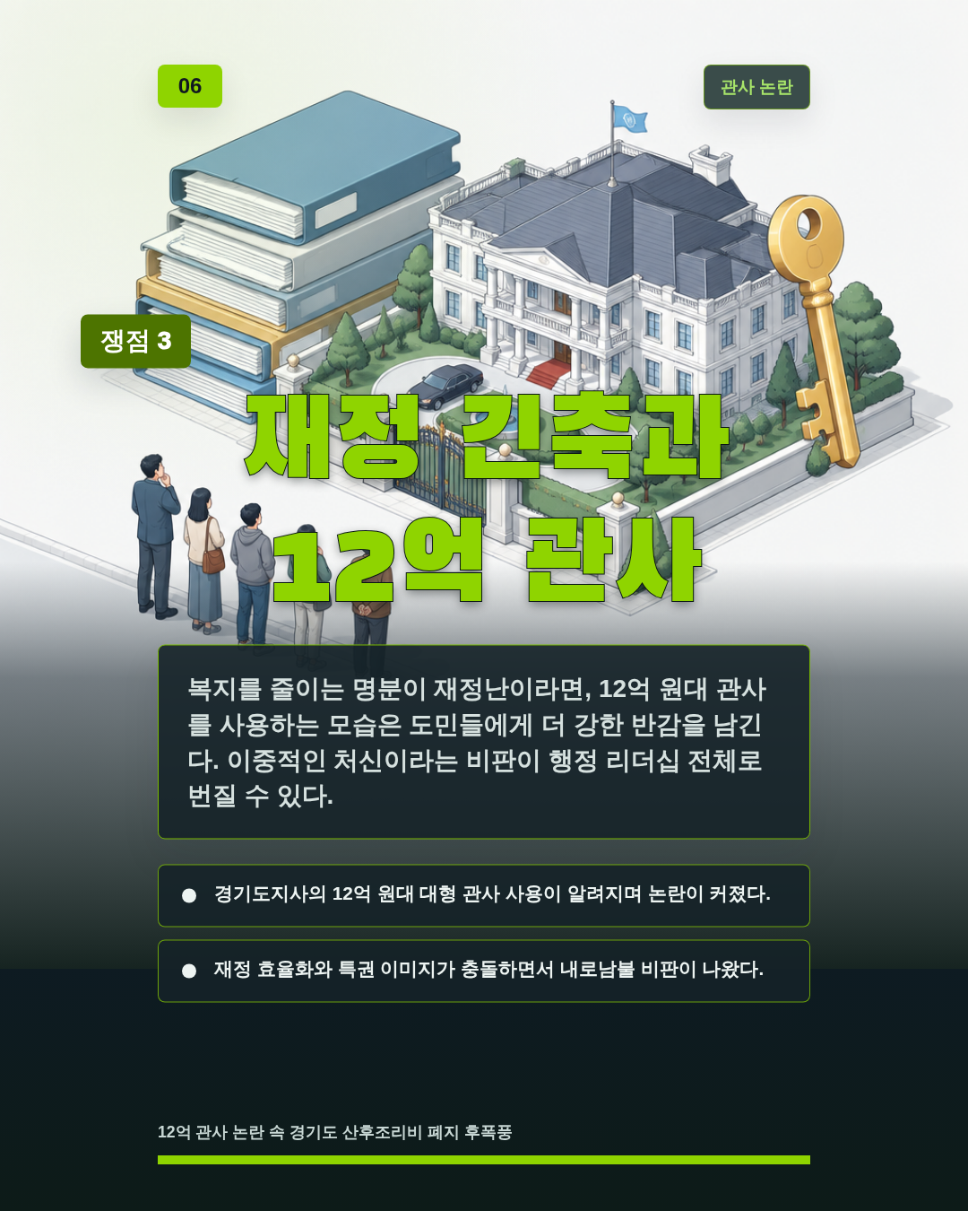 재정 긴축과 12억 관사