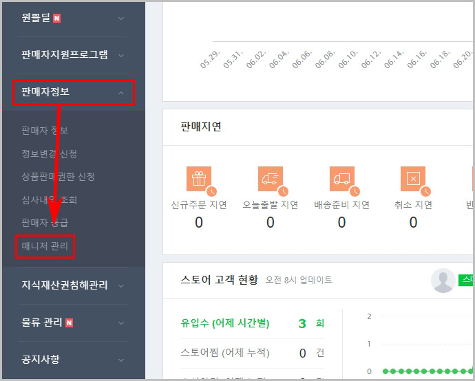 스마트스토어 매니저 관리