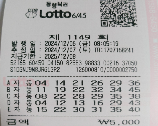 1149회 자동 금요일