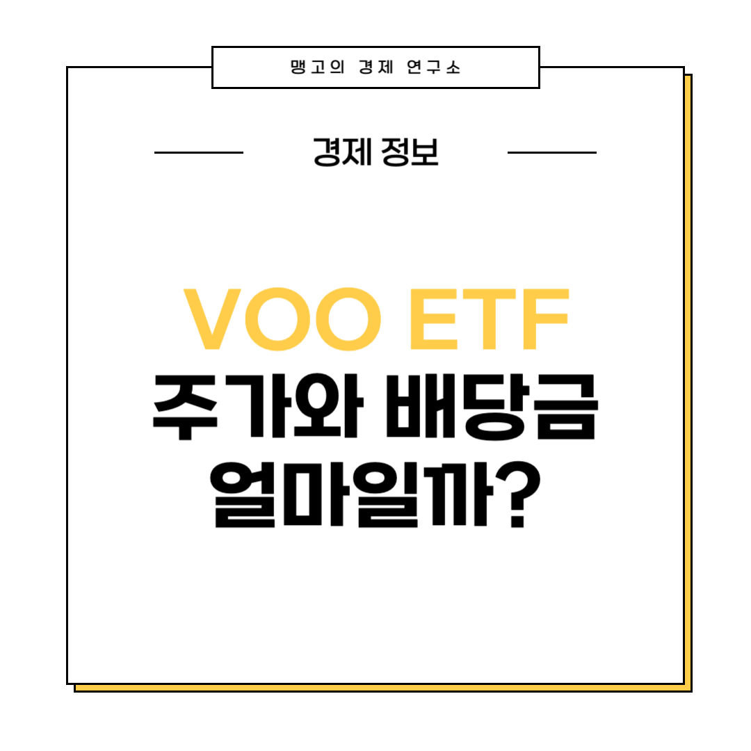 VOO ETF 배당금과 주가, 수수료 총정리 설명 글