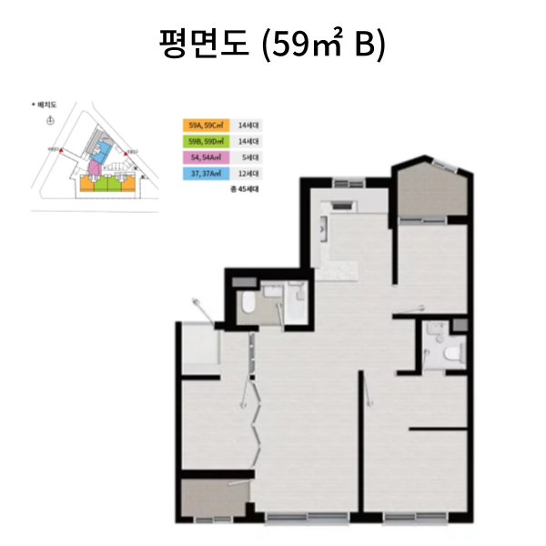 어반클라쎄 목동 7차 59B 타입 평면도