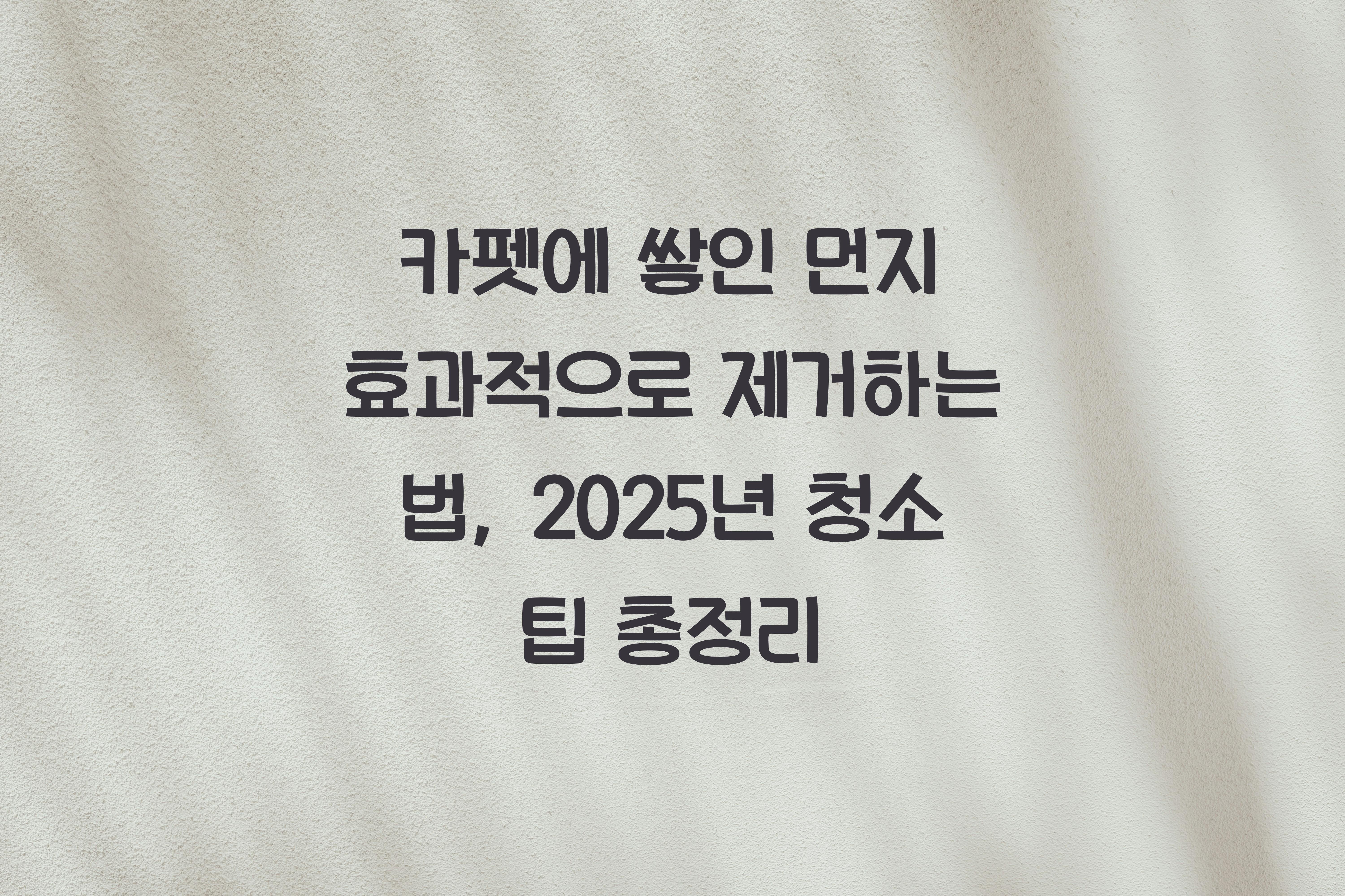 카펫에 쌓인 먼지 효과적으로 제거하는 법