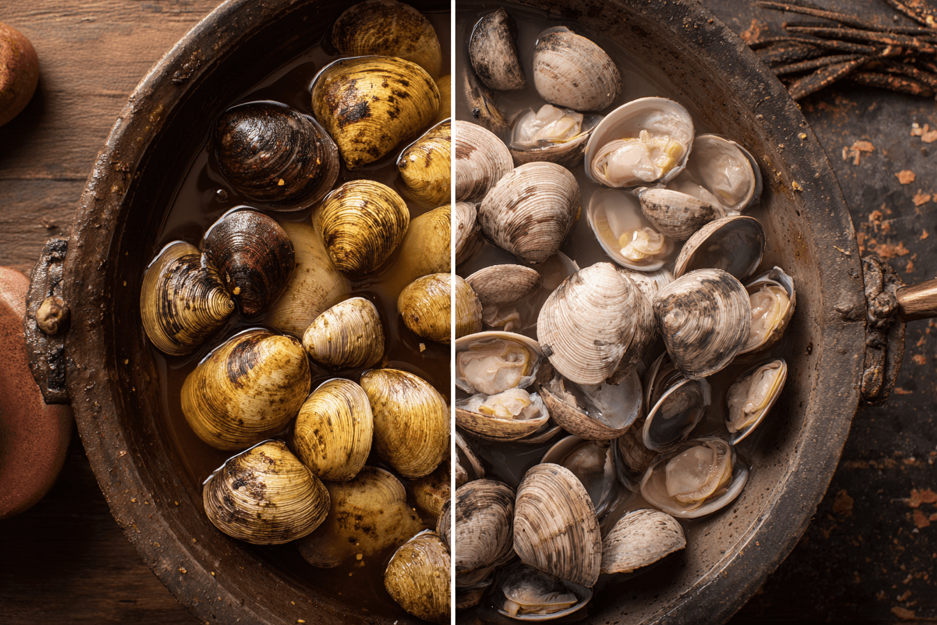 조개-요리가-2가지로-완성-된-이미지