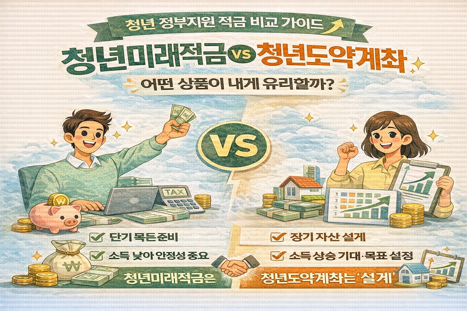 2026 청년미래적금 vs 청년도약계좌 비교 정리