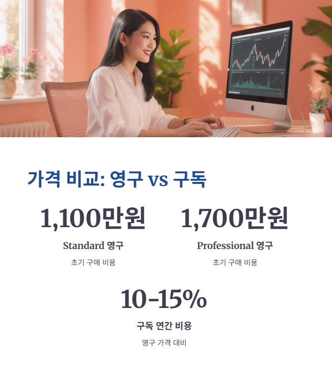 핵심 비교: 영구 라이선스와 구독 라이선스 가격 차이