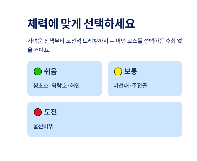 속초 근교 산책&middot;달리기&middot;트레킹 명소 완벽 가이드