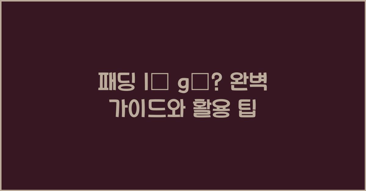 패딩 là gì