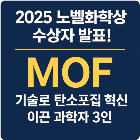 2025 노벨화학상 수상자 발표! MOF 기술로 탄소포집 혁신 이끈 과학자 3인