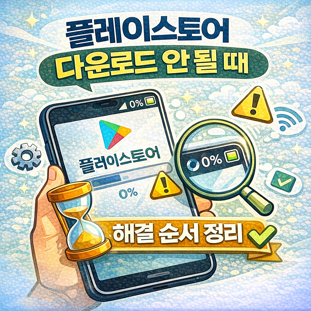 구글 플레이스토어 다운로드 안 될 때 해결 순서