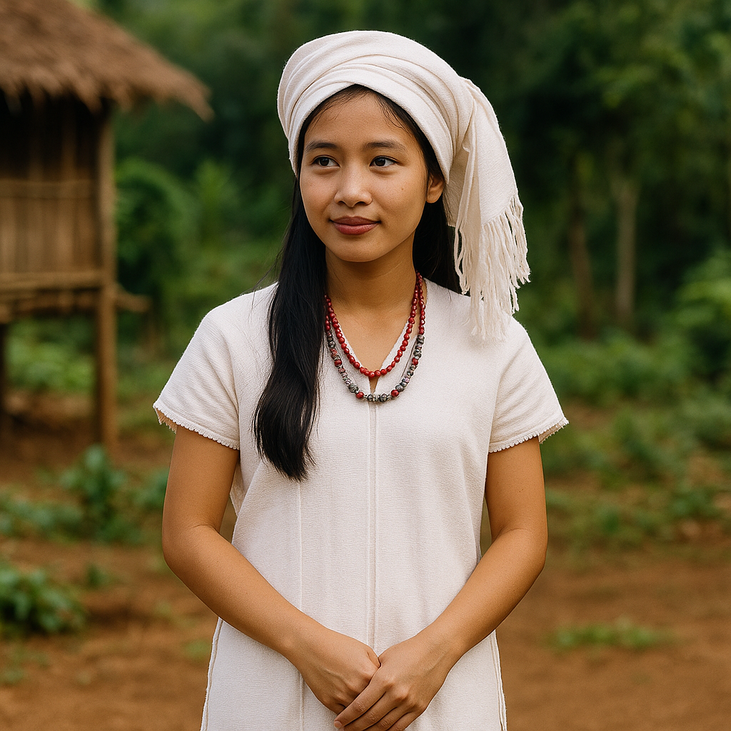 태국 카렌족의 혼례복