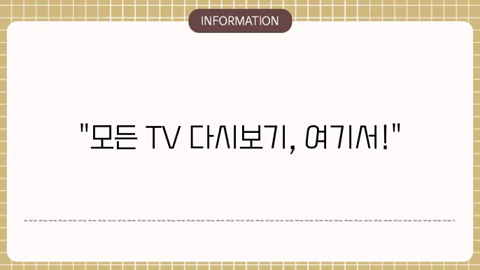 티비우산 사이트 주소 - 편리한 TV 다시보기