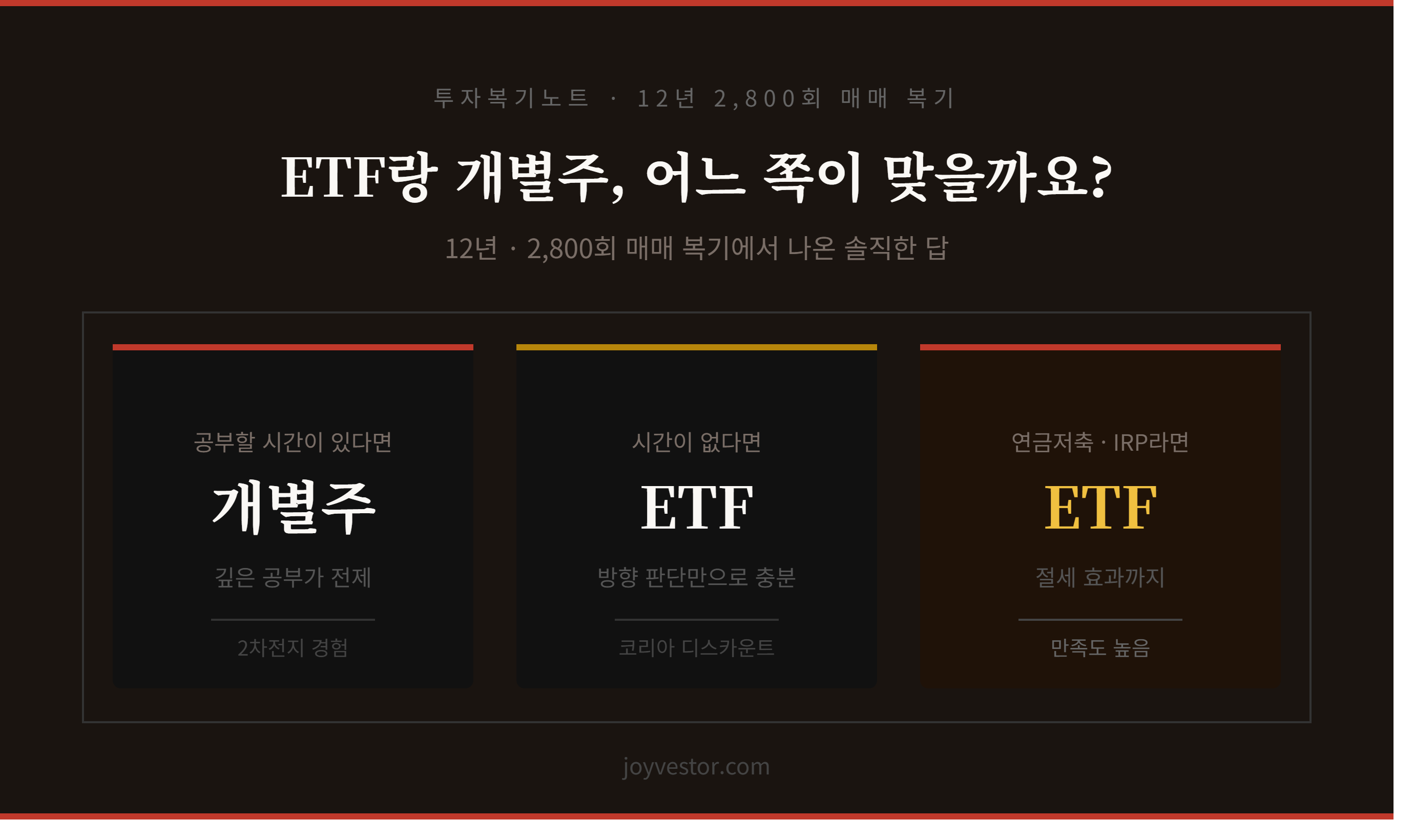 ETF랑 개별주 어느 쪽이 맞을까요?