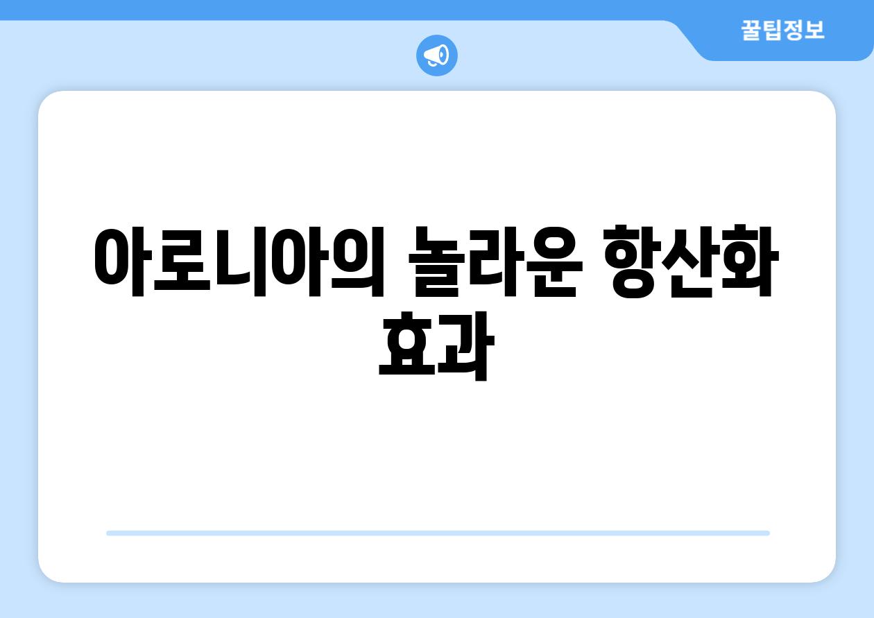 아로니아의 놀라운 항산화 효과