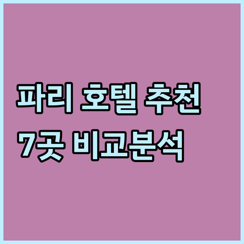 파리 여행 호텔 선택? 7곳의 장단점