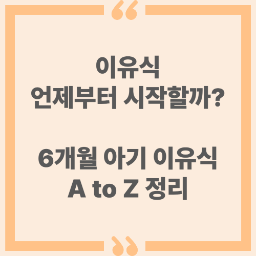이유식 언제부터 시작할까? 6개월 아기 이유식 A to Z 정리