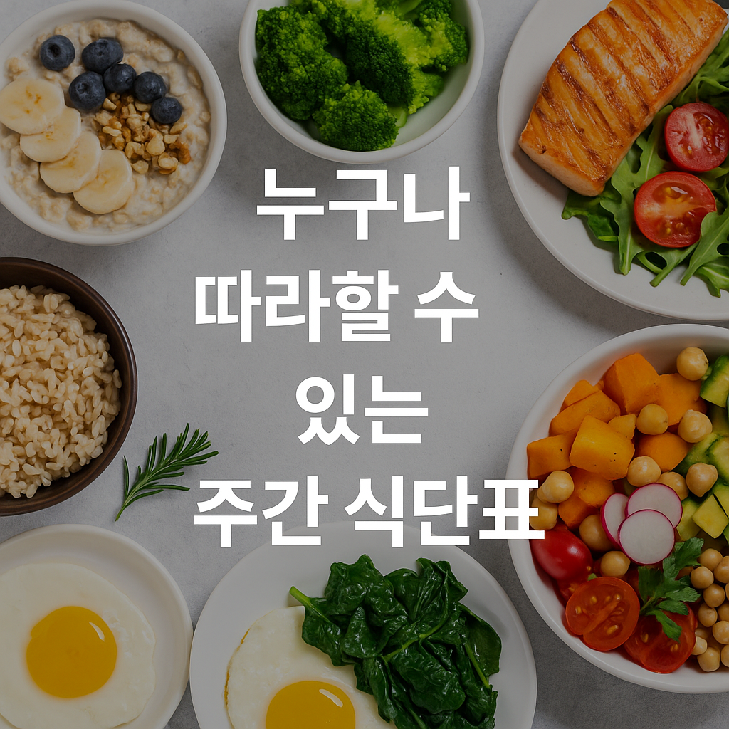 누구나 따라할 수 있는 주간 식단표