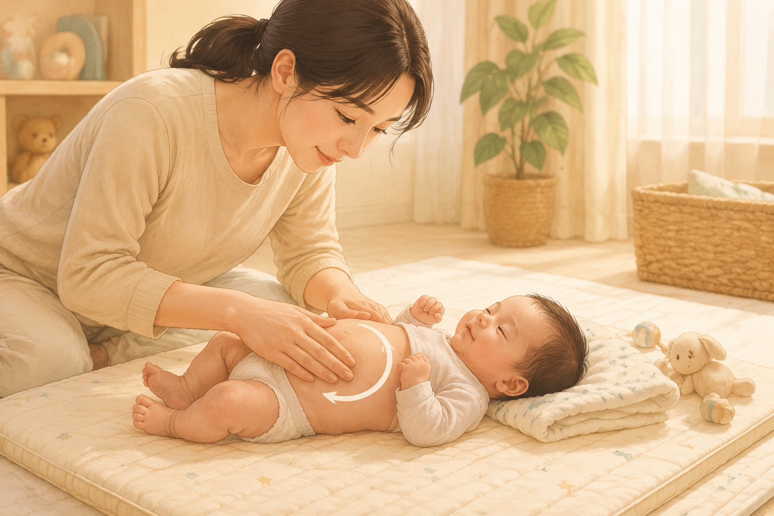 신생아 영아산통 원인과 안전한 배마사지